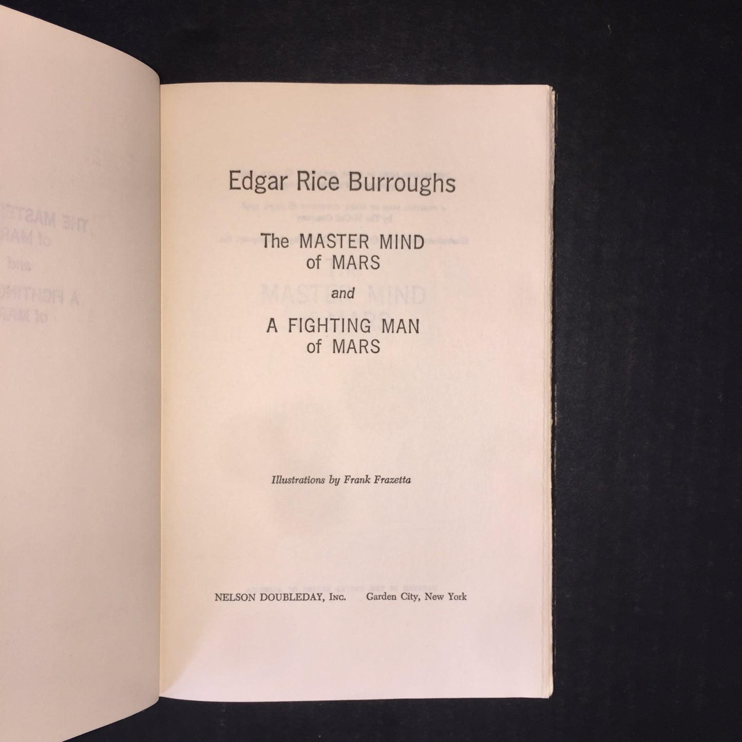 The Mastermind of Mars and A Fighting Man of Mars - Edgar Rice Burroughs - Book Club Edition - Frazetta Cover - Book Plate - 1973