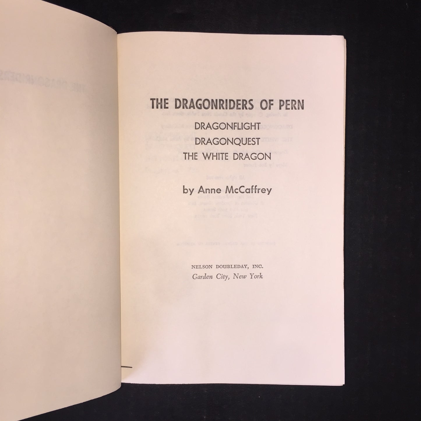 The Dragonriders of Pern - Anne McCaffrey - Book Club Edition - 1978