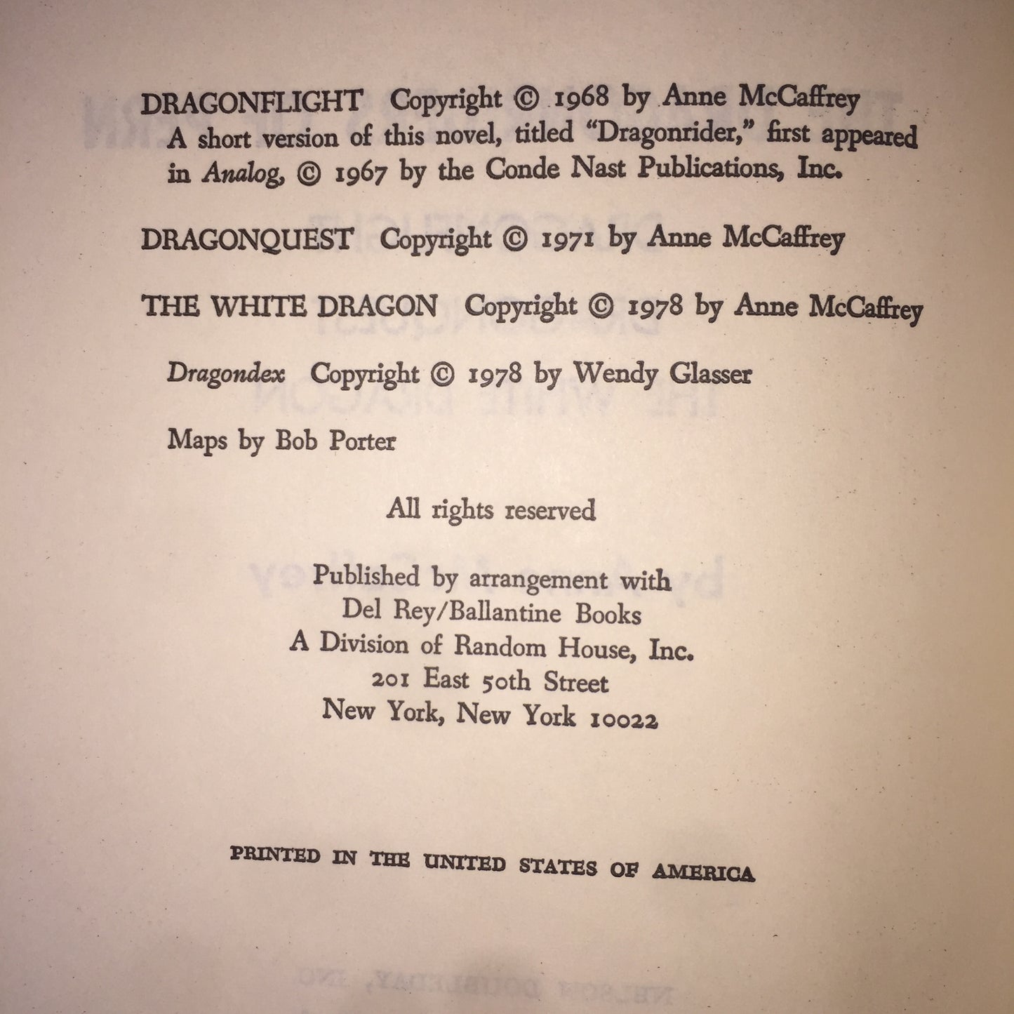 The Dragonriders of Pern - Anne McCaffrey - Book Club Edition - 1978