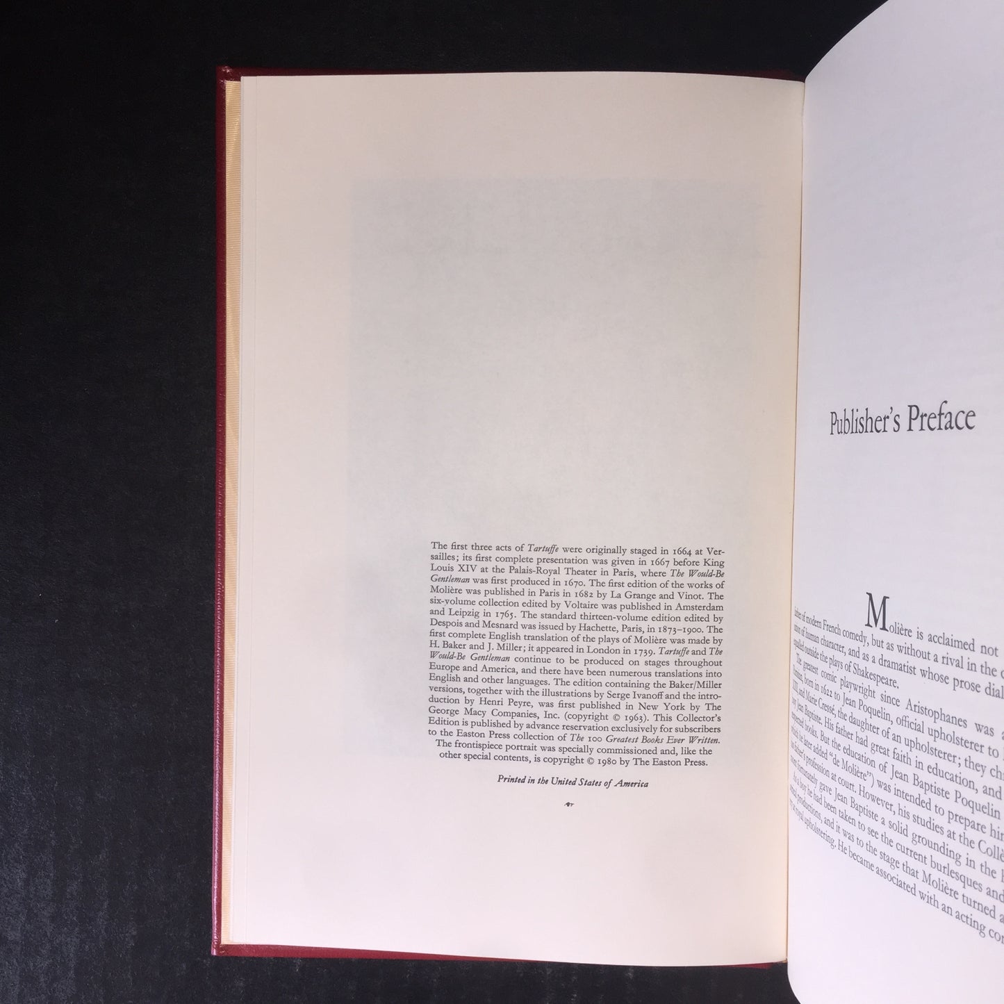 Tartuffe and the Would-Be Gentleman - Moliere - Easton Press - 1980