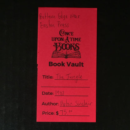 The Jungle - Upton Sinclair - Easton Press - Bottom Edge Wear - 1981