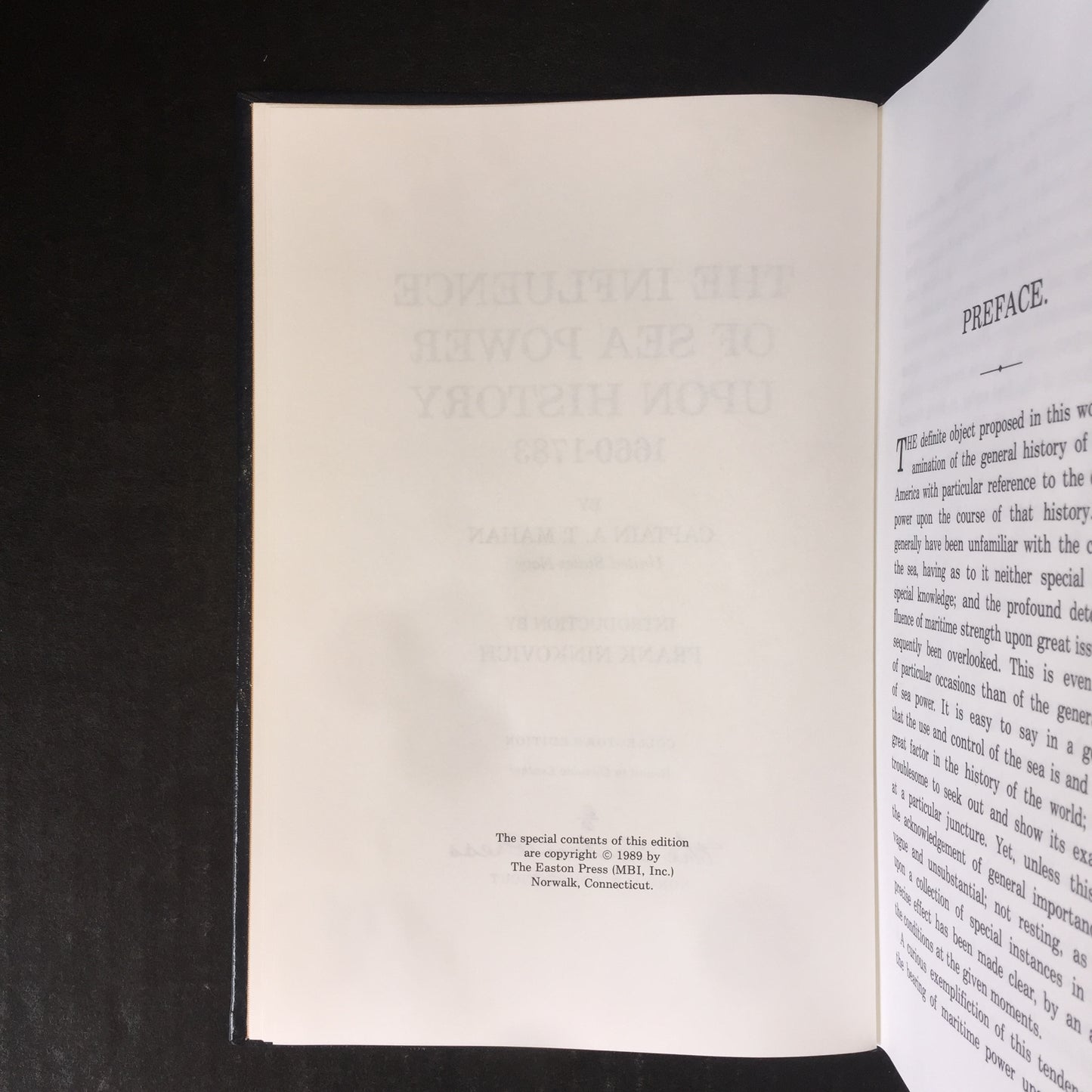 The Influence of Sea Power Upon History 1660-1783 - Captain A. T. Mahan - Easton Press - Gilt Loss - 1989