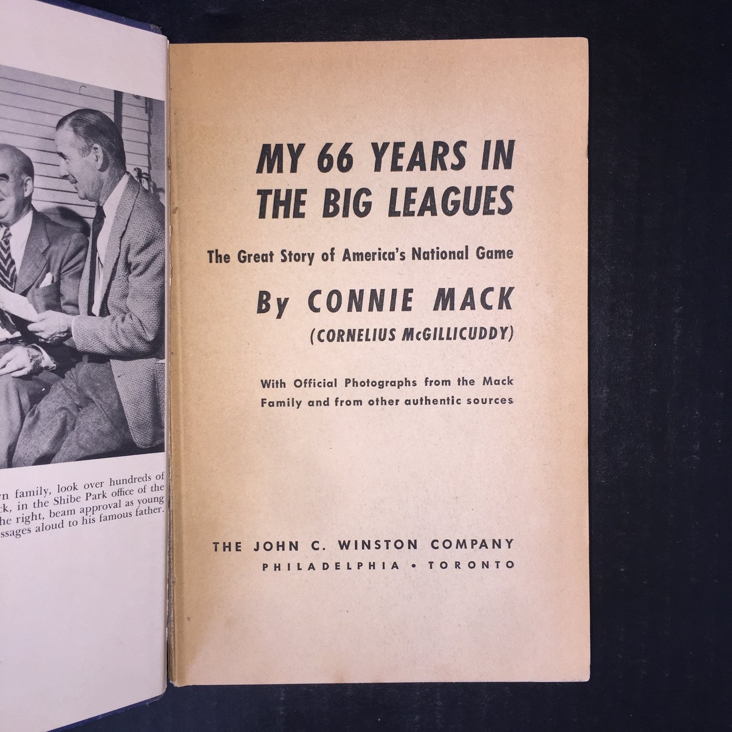 My 66 Years in the Big Leagues - Connie Mack - 1st Edition - 1950