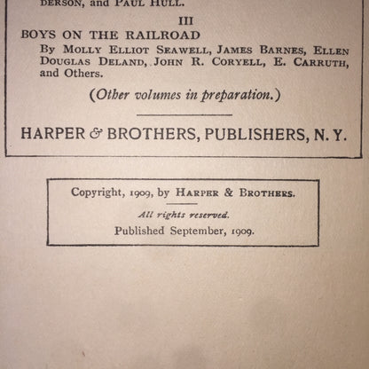 Boys on the Railroad - Molly Elliot Seawell - 1909