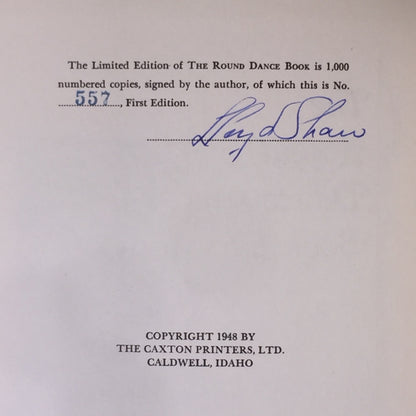 The Round Dance - Lloyd Shaw - 1st Edition - Signed - 1948