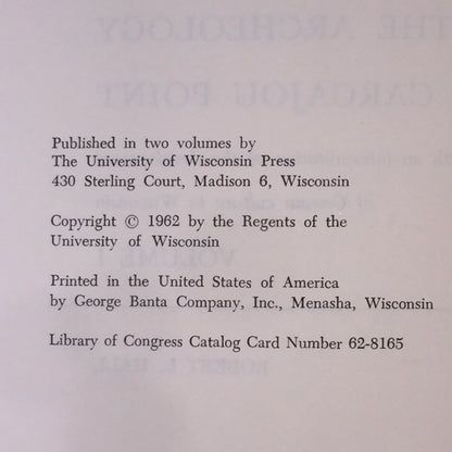 The Archeology of Carcajou Point - Robert L. Hall - 2 Volumes - 1962