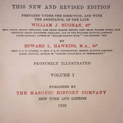 Encyclopedia of Freemasonry - Albert G. Mackey - 2 Volumes - 1920