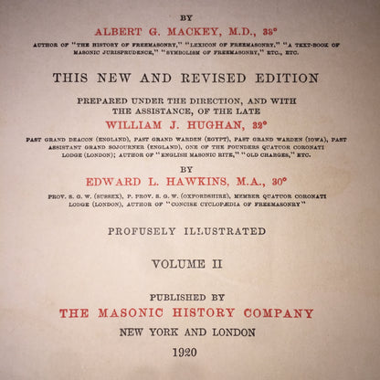 Encyclopedia of Freemasonry - Albert G. Mackey - 2 Volumes - 1920