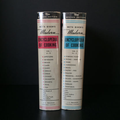 Meta Given's Modern Encyclopedia of Cooking - Meta Given - 2 Volume Set - 1959