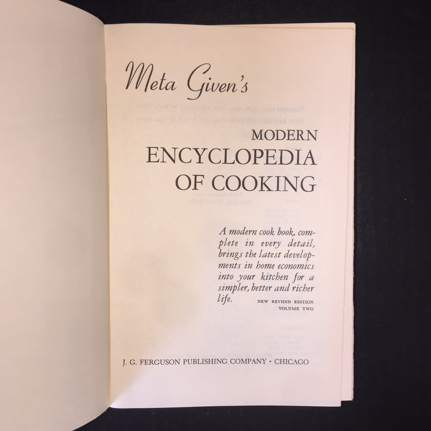 Meta Given's Modern Encyclopedia of Cooking - Meta Given - 2 Volume Set - 1959