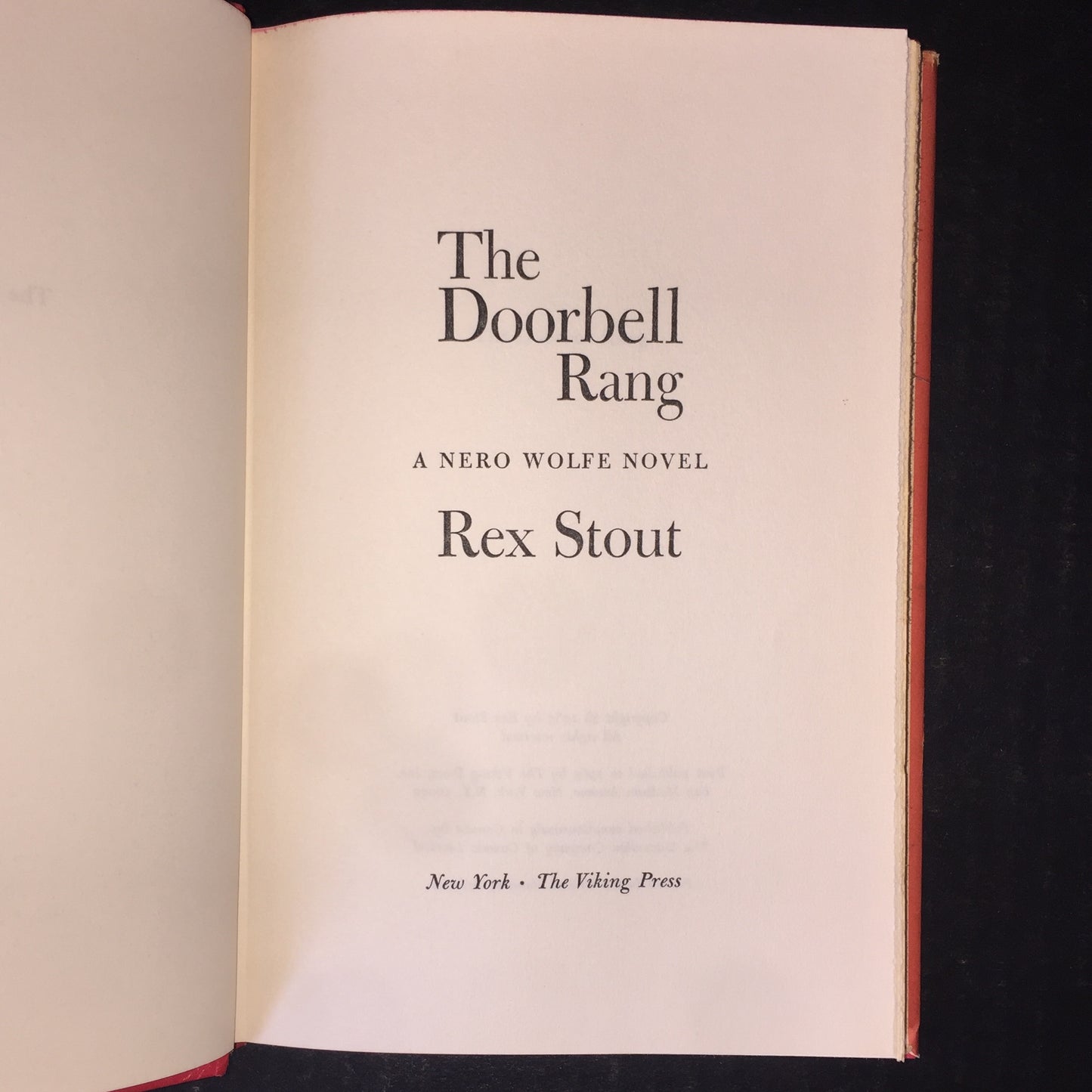 The Doorbell Rang - Rex Stout - Book Club Edition - 1965