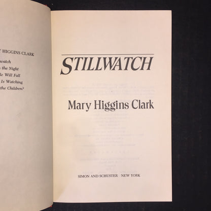 Still-Watch - Mary Higgins Clark - 1st Edition - 1984