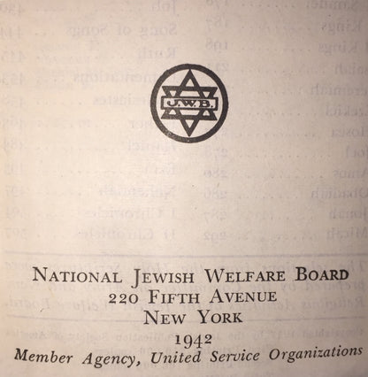 Readings from the Holy Scriptures - National Jewish Welfare Board - 1942