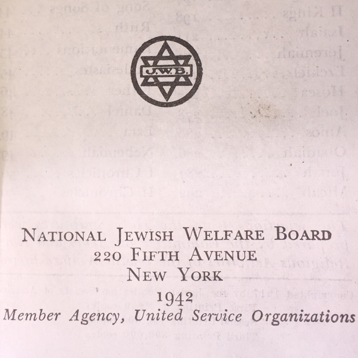 Readings from the Holy Scriptures - National Jewish Welfare Board - 1942