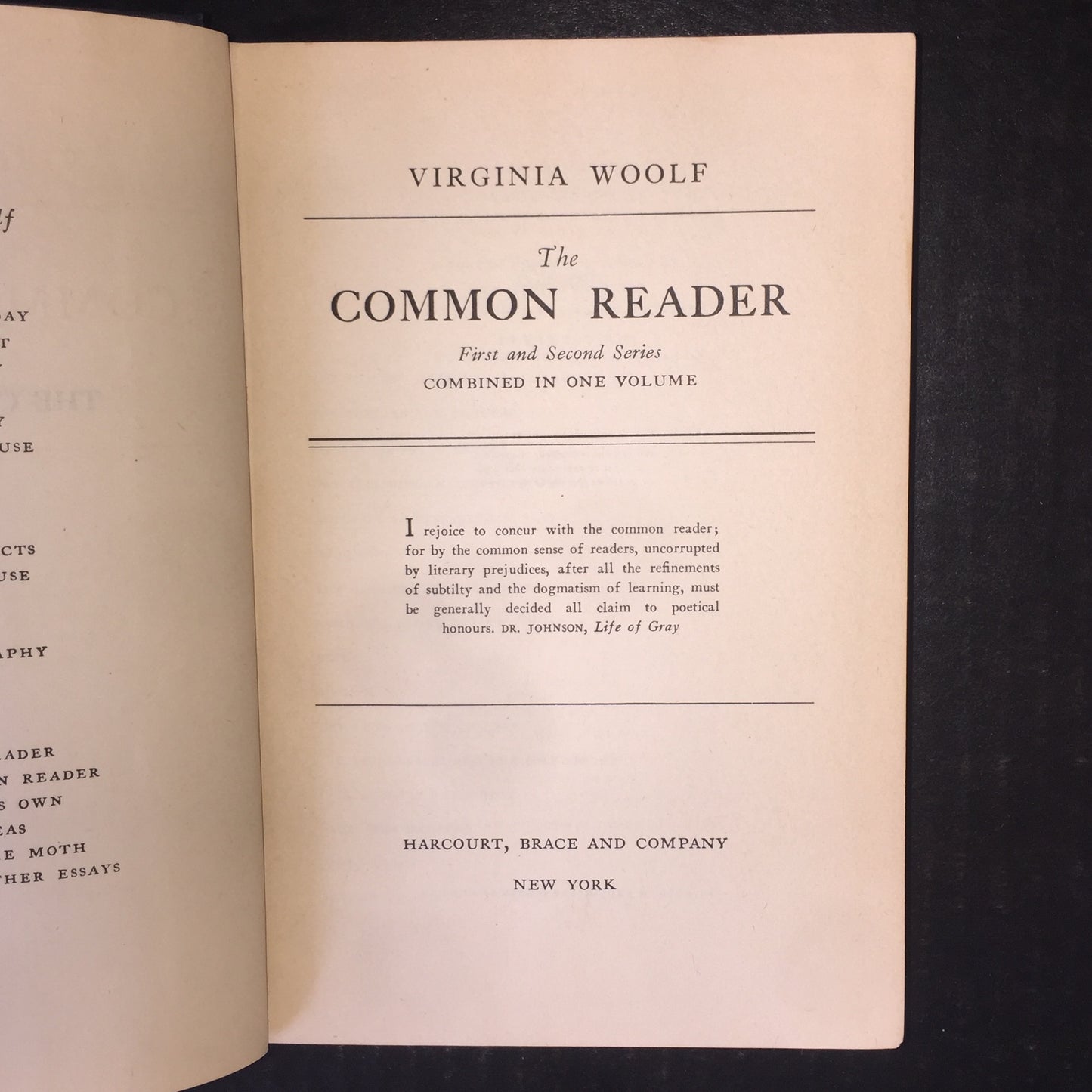 The Common Reader - Virginia Woolf - 1st Thus - 1948