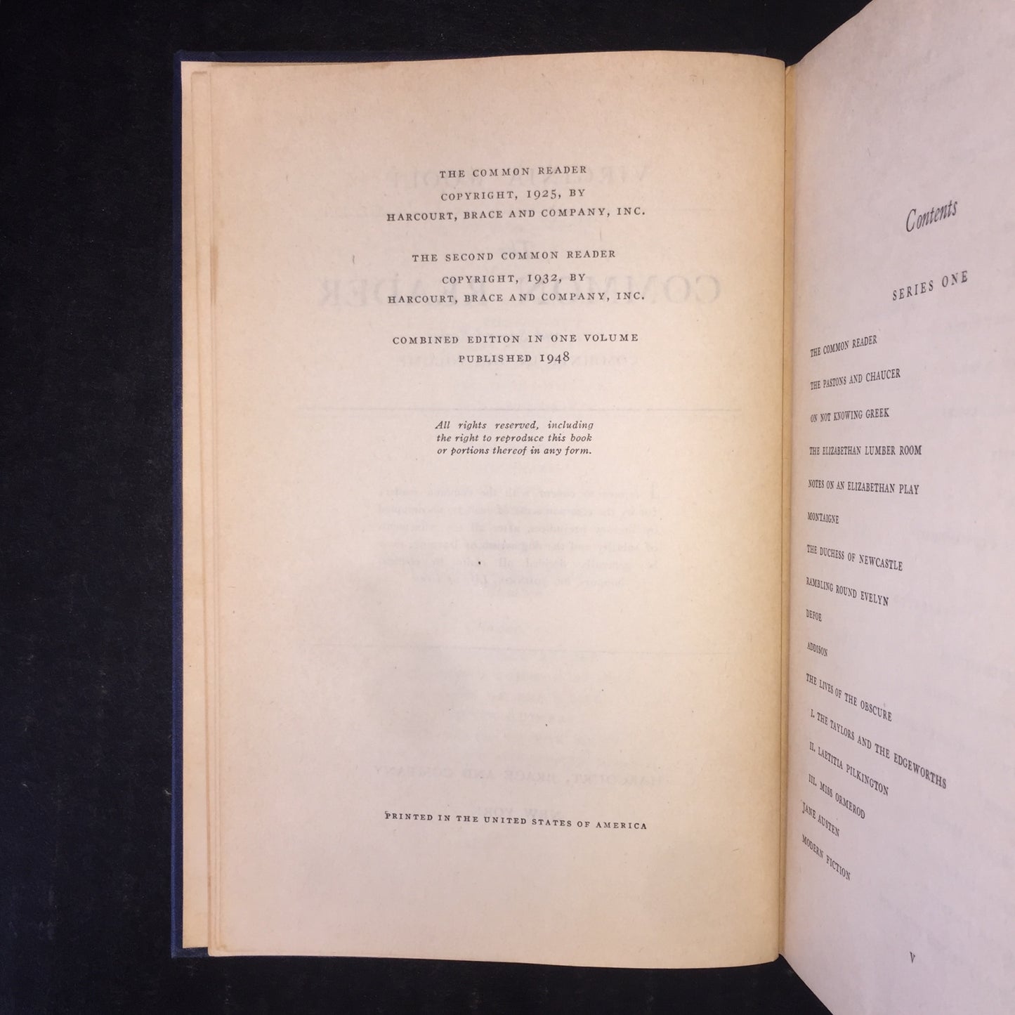 The Common Reader - Virginia Woolf - 1st Thus - 1948