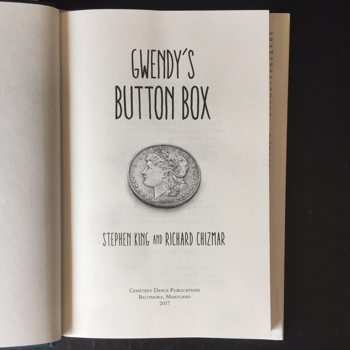 Gwendy's Button Box - Stephen King and Richard Chizmar - 1st Edition - 2017