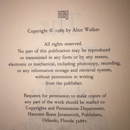 The Temple of My Familiar - Alice Walker - 1st Edition - 1989