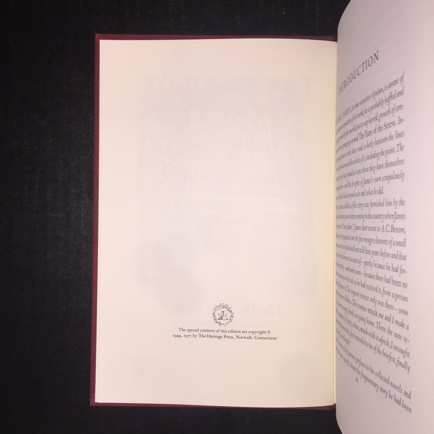 Turn of the Screw - Henry James - Heritage Press - 1977