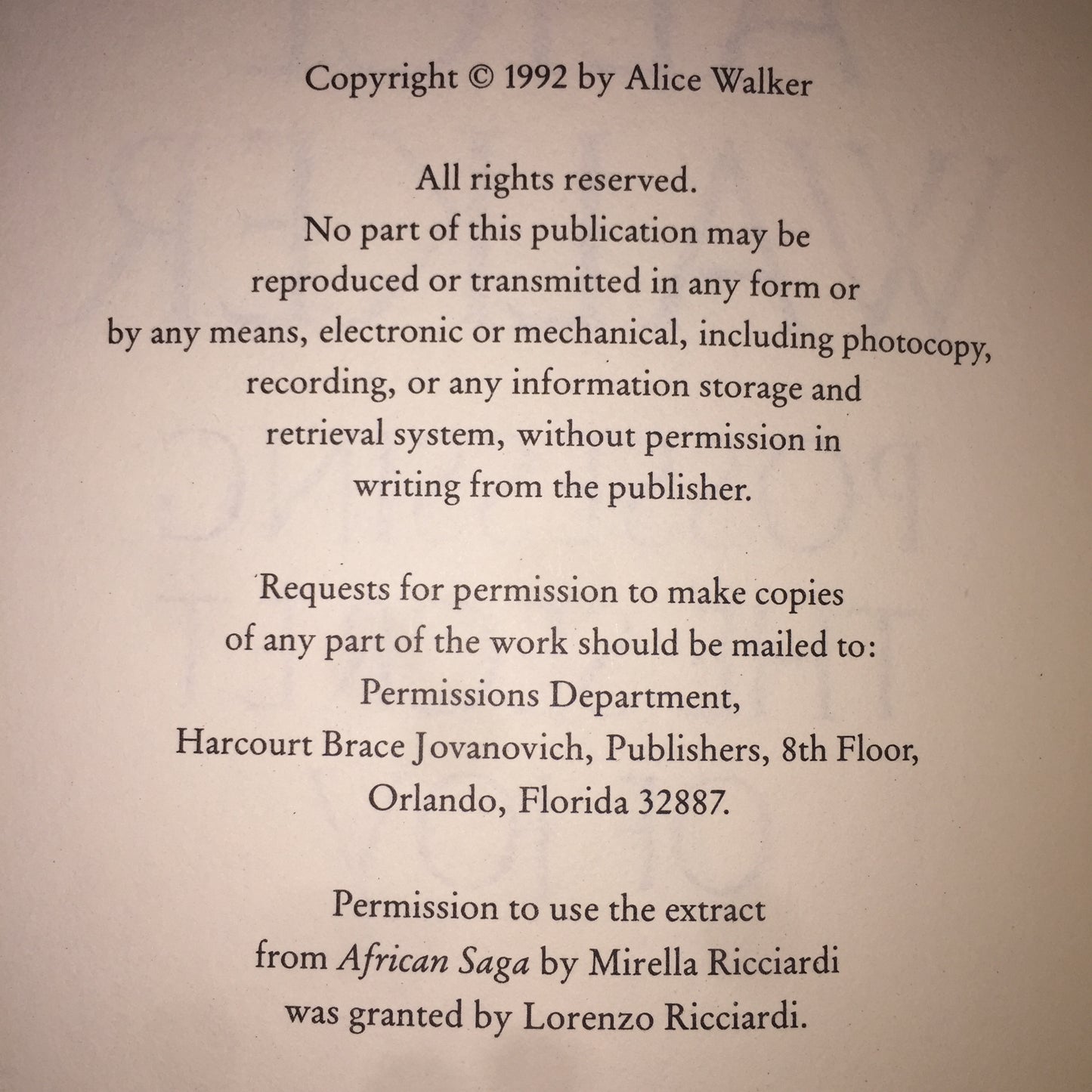 Possessing the Secret of Joy - Alice Walker - 1st Edition - 1992