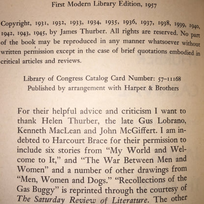 The Thurber Carnival - James Thurber - 1st Thus - 1957
