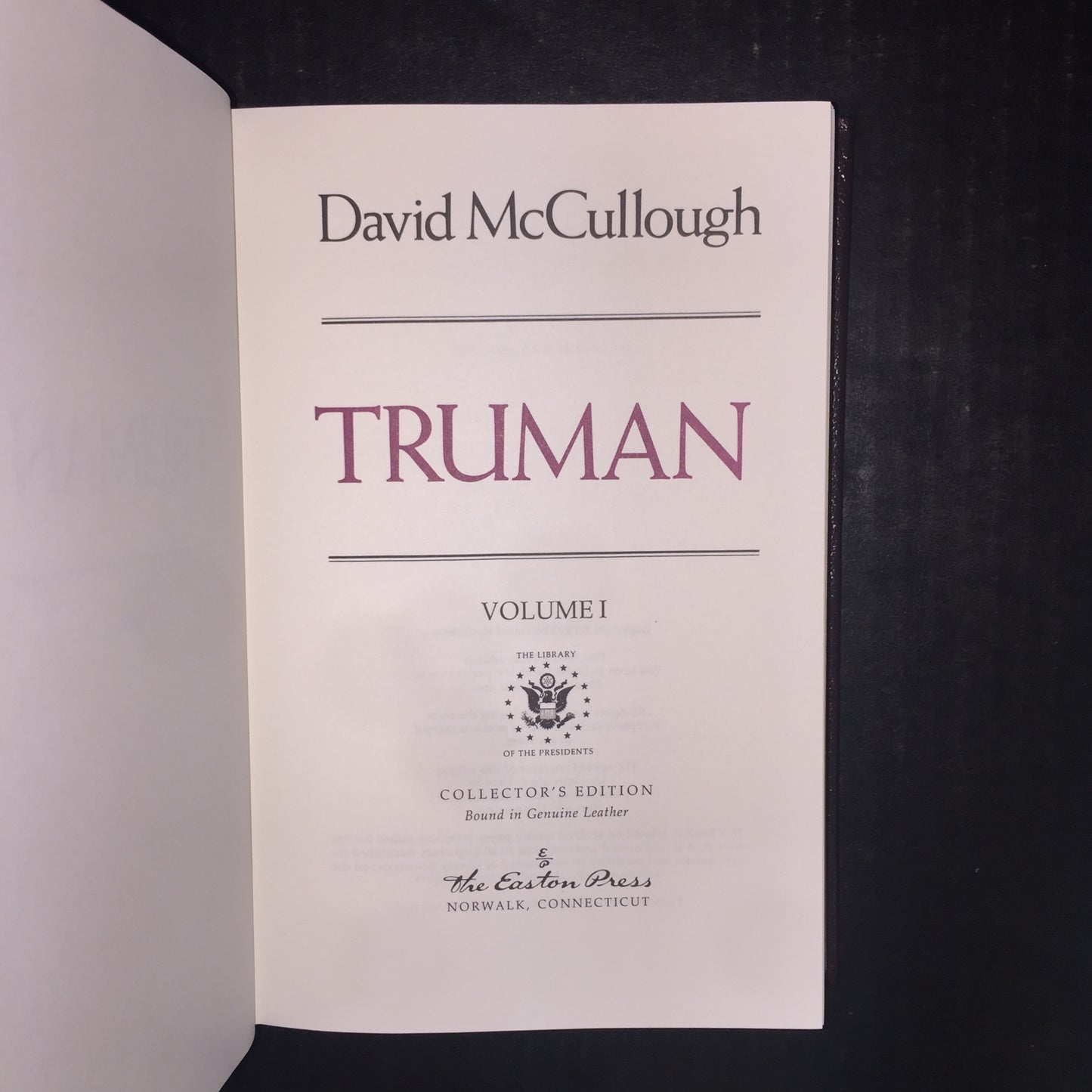 Truman - David McCullough - Easton Press - Only One Volume - 1994