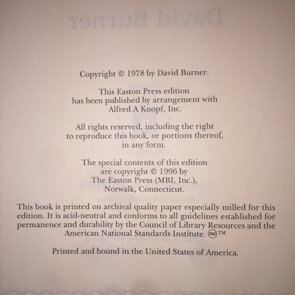 Herbert Hoover: A Public Life - David Burner - Easton Press - 1996