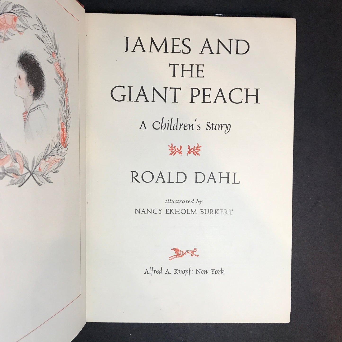 James and the Giant Peach - Roald Dahl - 1st Edition - 5 line Colophon - 1961