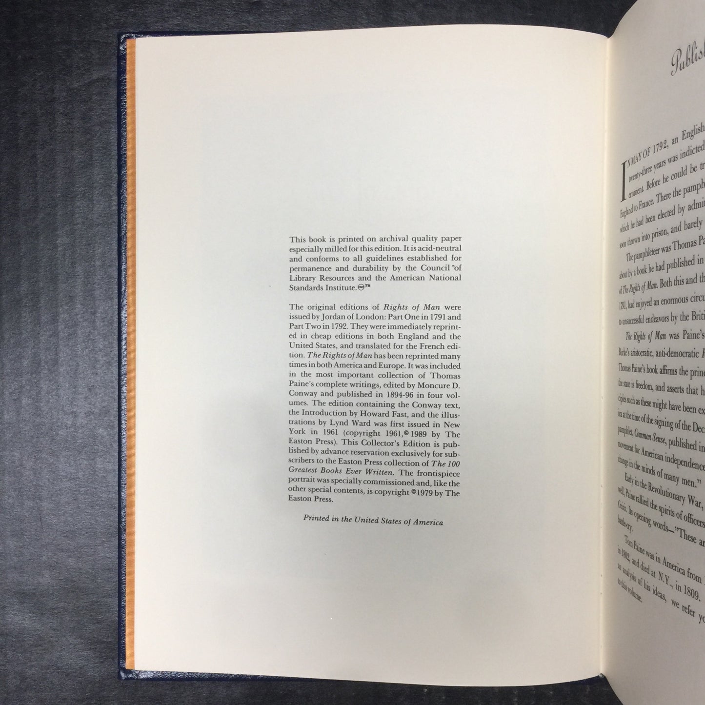 Rights of Man - Thomas Paine - Easton Press - 1979