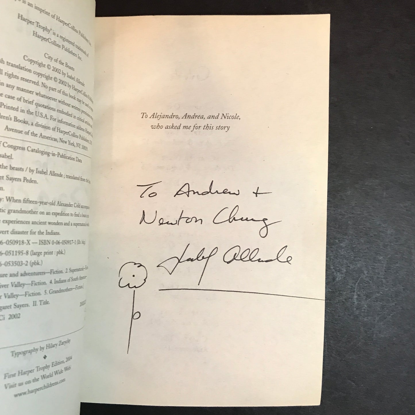 City of the Beasts - Isabel Allende - Signed & Inscribed - 2002