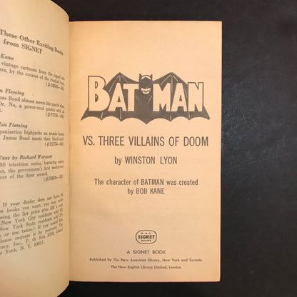 Batman vs. 3 Villains of Doom - Winston Lyon - 1966