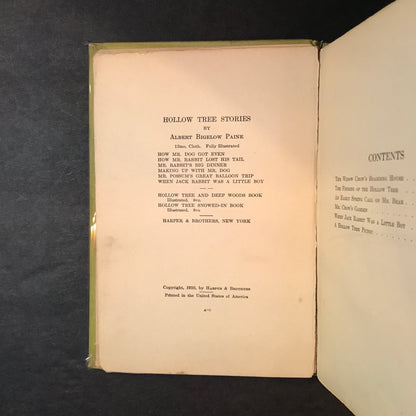 Hollow Tree Stories: When Jack Rabbit Was A Little Boy - Albert Bigelow Paine - 1910