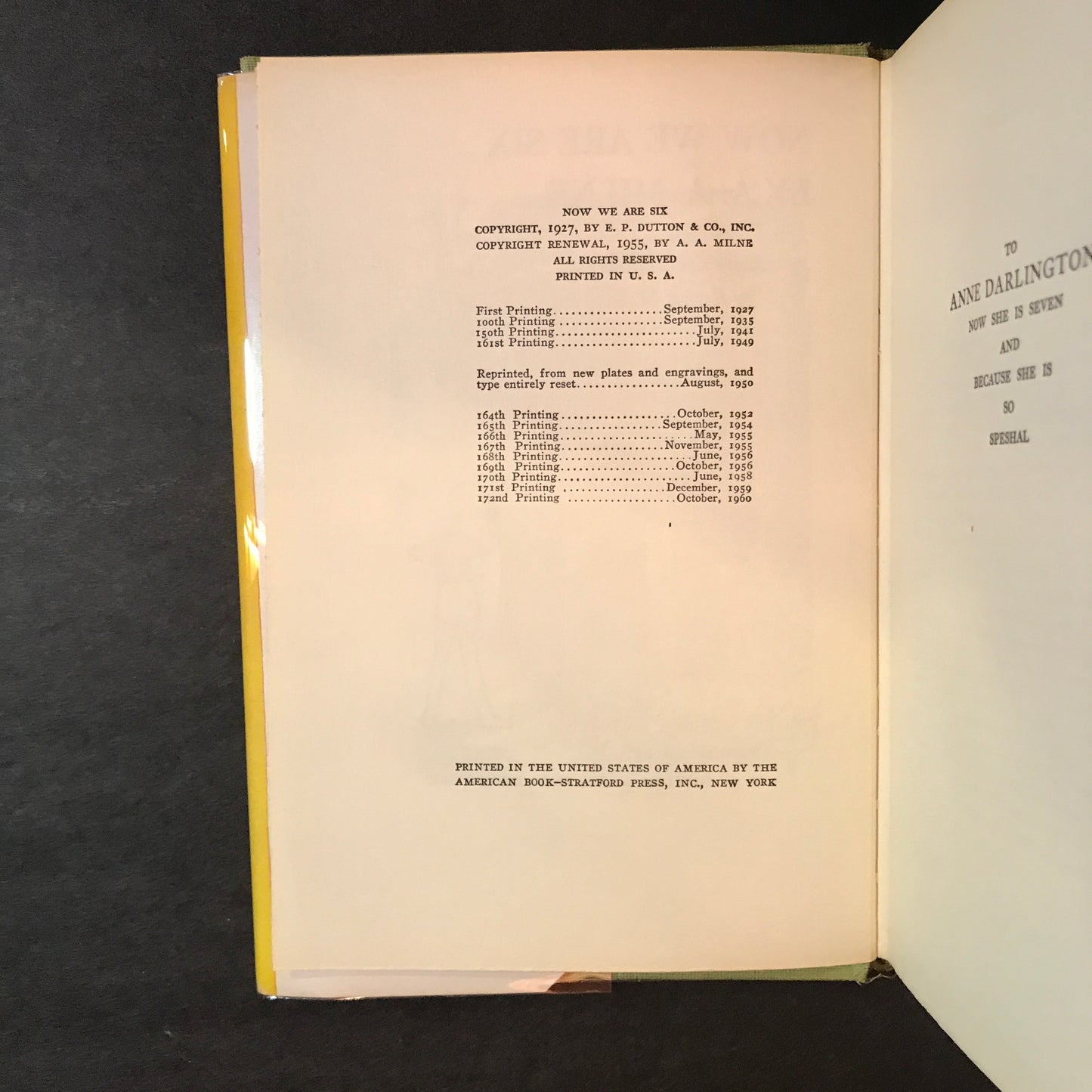 Now We Are Six - A. A. Milne - 172nd Printing - 1960