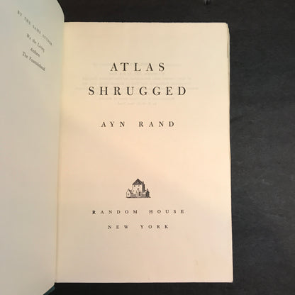 Atlas Shrugged - Ayn Rand - 1st Edition - 1st Print - 1957