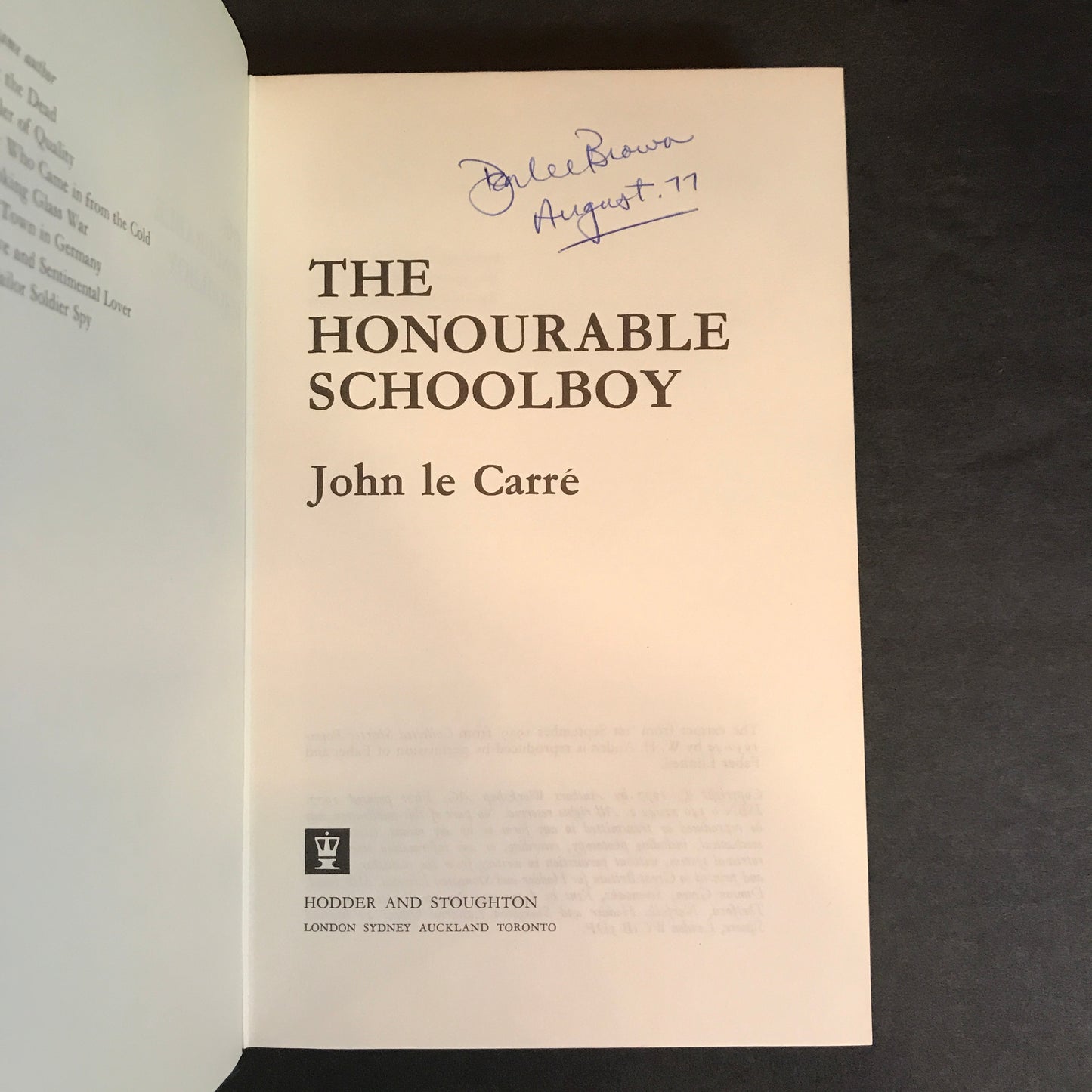 The Honourable Schoolboy - John le Carré - 1st UK Edition - 1971