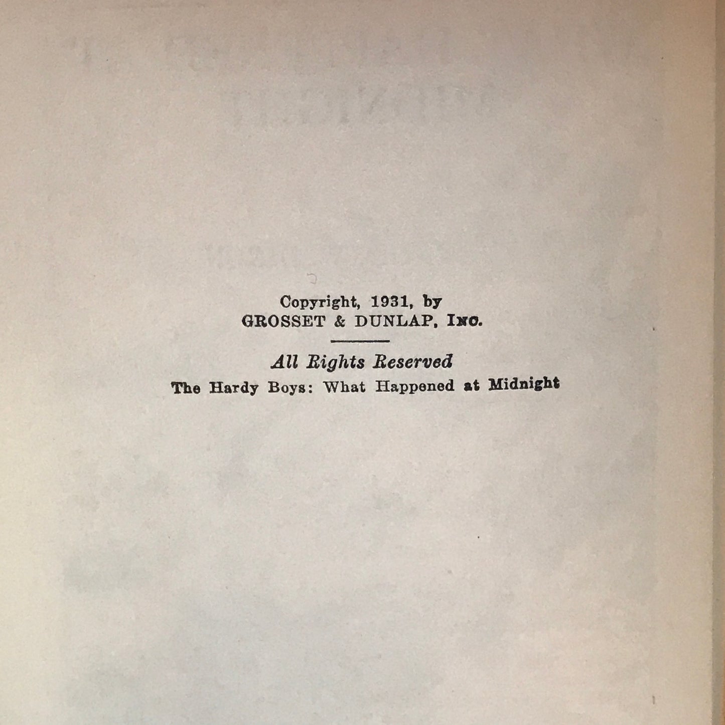 The Hardy Boys - What Happened At Midnight - Franklin W. Dixon - DJ - 1931