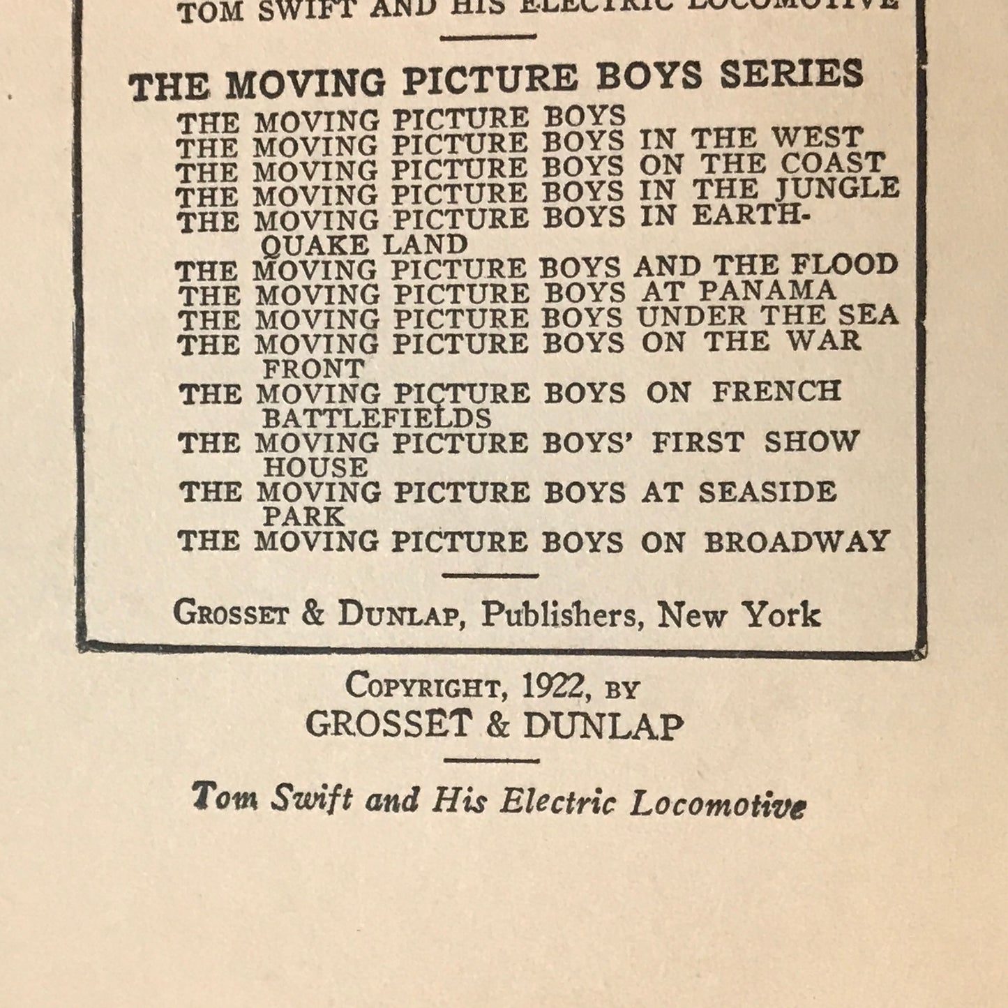 Tom Swift And His Electric Locomotive - Victor Appleton - 1st Edition - 1922