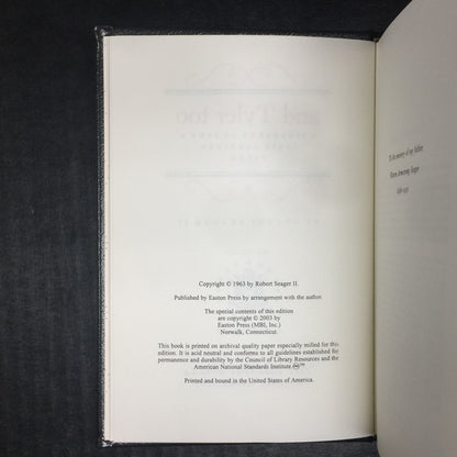 And Tyler Too - Robert Seager II - Easton Press - 2003