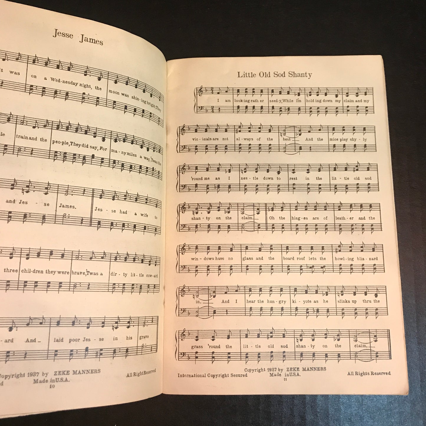 Zeke Manner's Hill Billy Song Book - Zeke Manners - circa 1937