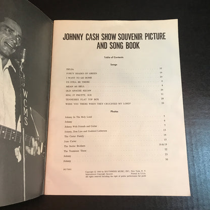 Johnny Cash Show Souvenir, Picture, and Song Book - Southwind Music Inc. - 1966