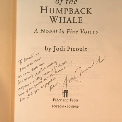Songs of the Humpback Whale - Jodi Picoult - Signed - 1992