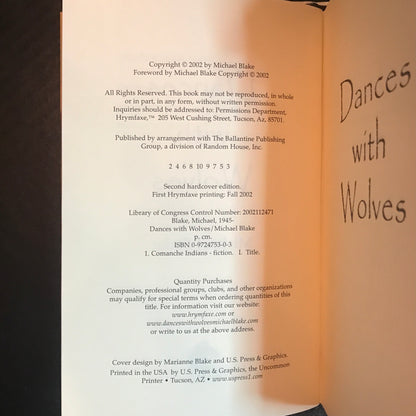 Dances With Wolves - Michael Blake - Signed - 2002