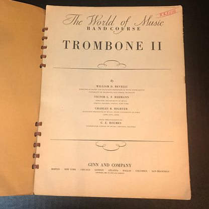 The World of Music: Trombone II - William Revelli, Victor Rebmann, Charles Righter, & G. E. Holmes - 1937