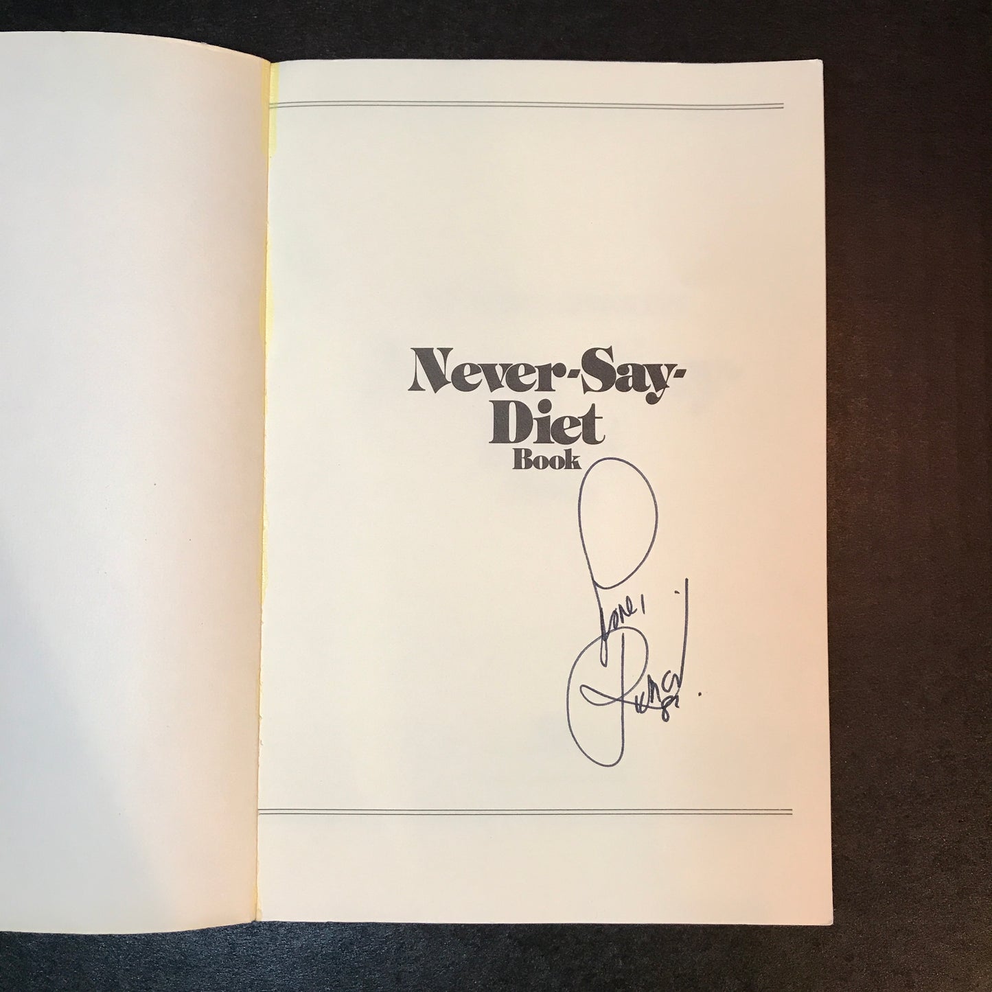 Never-Say-Diet Book - Richard Simmons - Signed - 1982