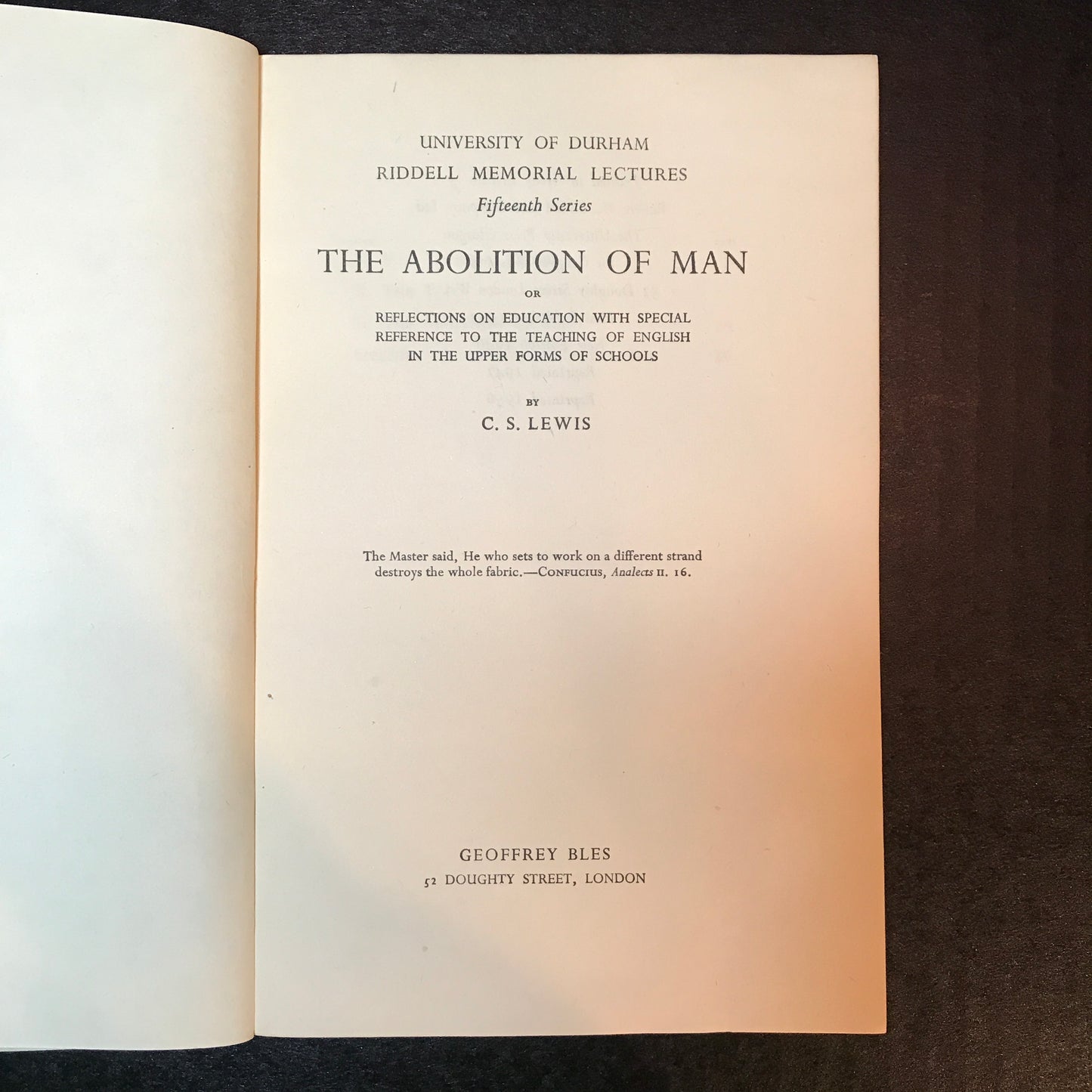 The Abolition of Man - C. S. Lewis - 1956