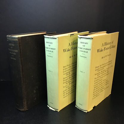 History of Wake Forest College - George Washington Paschal - Three Volume Set - 1935-1943