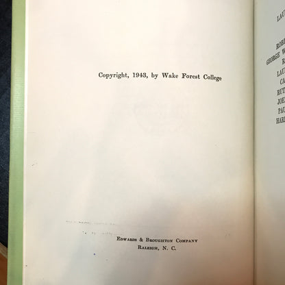 History of Wake Forest College - George Washington Paschal - Three Volume Set - 1935-1943