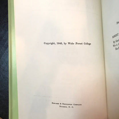 History of Wake Forest College - George Washington Paschal - Three Volume Set - 1935-1943