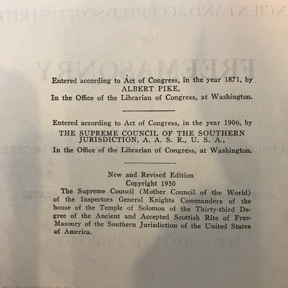 Morals and Dogma - Albert Pike - 1958