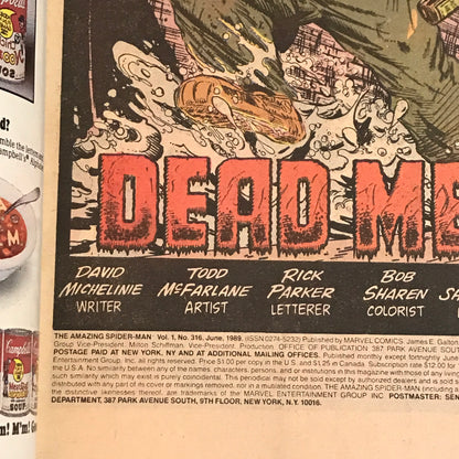 The Amazing Spider-Man #316 - David Michelinie - First Venom Cover - 1989